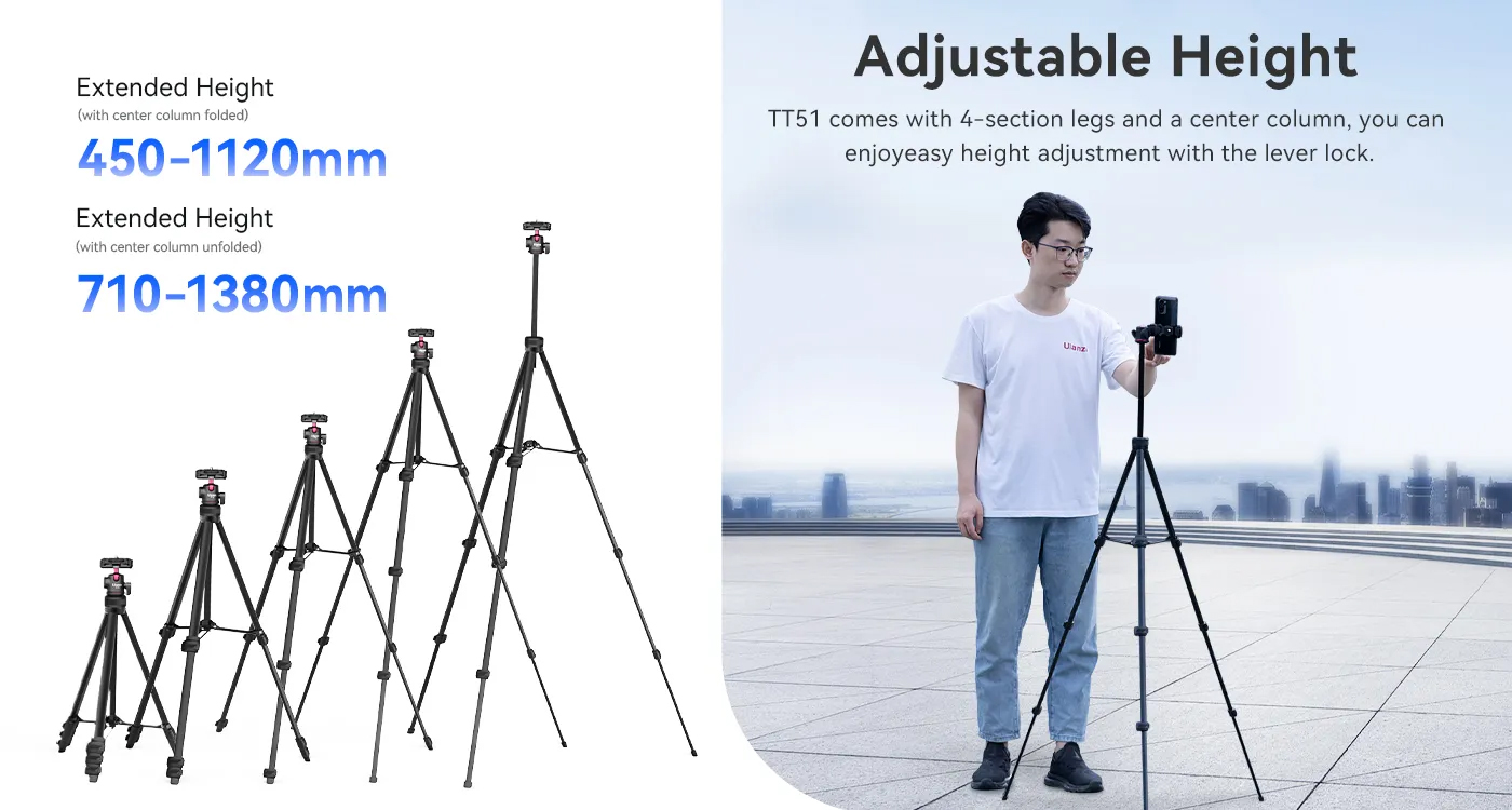 Ulanzi Aluminium Tripod TT51 Ulanzi Aluminium Tripod TT51